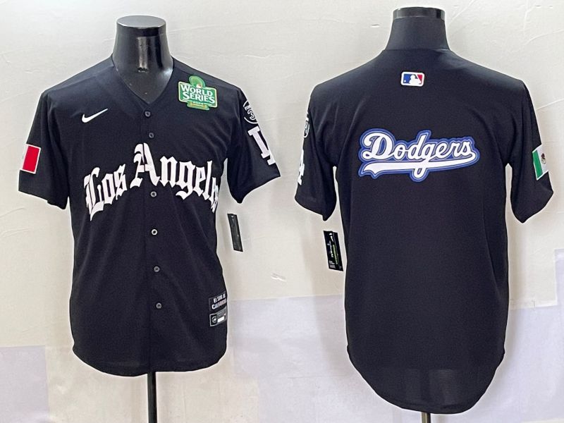 Men Los Angeles Dodgers Blank Black Five generations Joint Name 2025 Nike MLB Jersey style 16